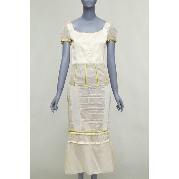 Miu Miu Dresses & Skirts - Miu Miu 1999 Runway Beige Patchwork Dress